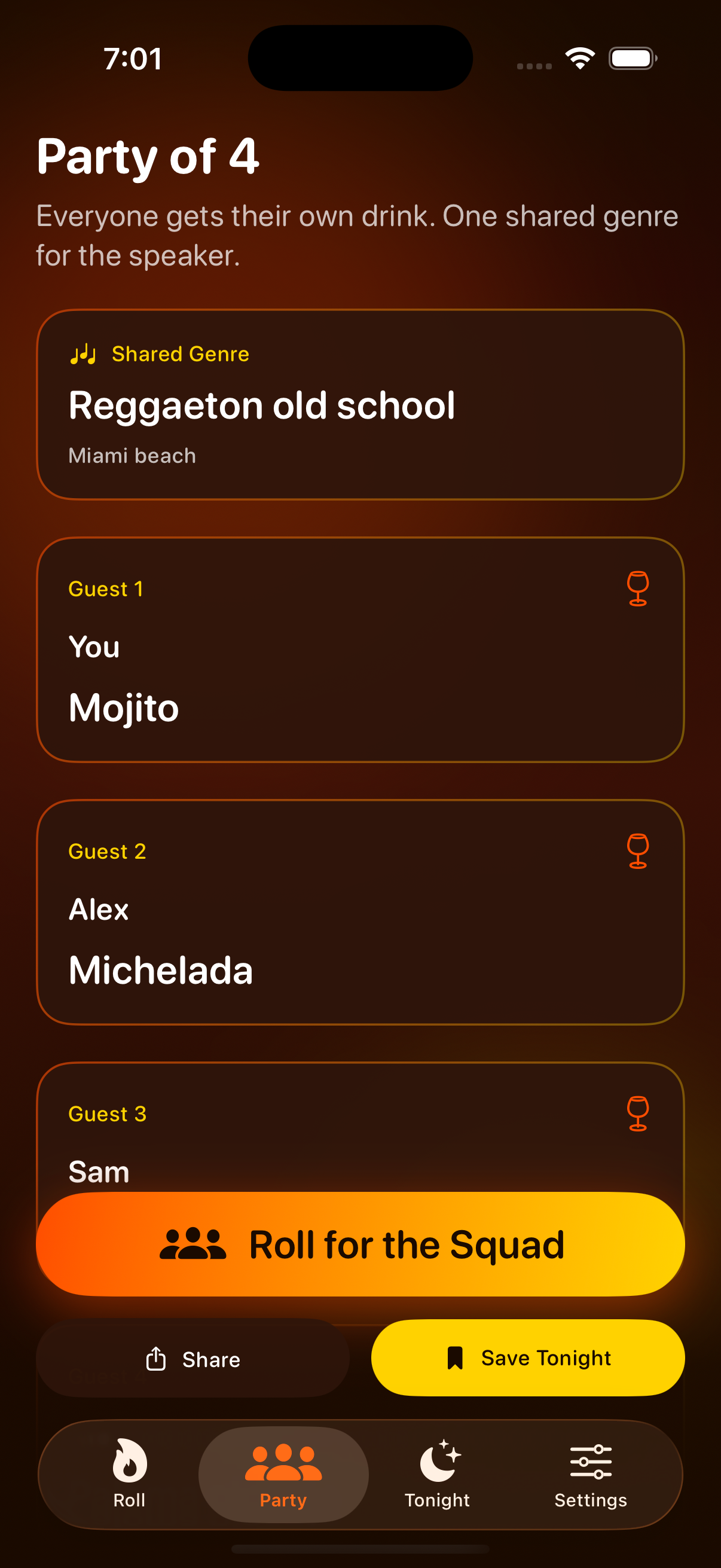 Party of four mode